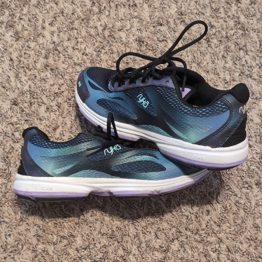 Ryka Women's Black and Blue Athletic Shoes